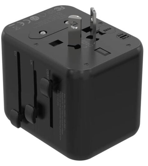 PORODO DUAL PORT UNIVERSAL FAST CHQRGER -  محول السفر العالمي بمنفذين من بورودو