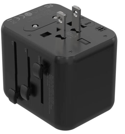 PORODO DUAL PORT UNIVERSAL FAST CHQRGER -  محول السفر العالمي بمنفذين من بورودو