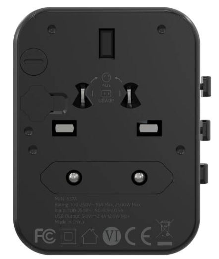 PORODO DUAL PORT UNIVERSAL FAST CHQRGER -  محول السفر العالمي بمنفذين من بورودو