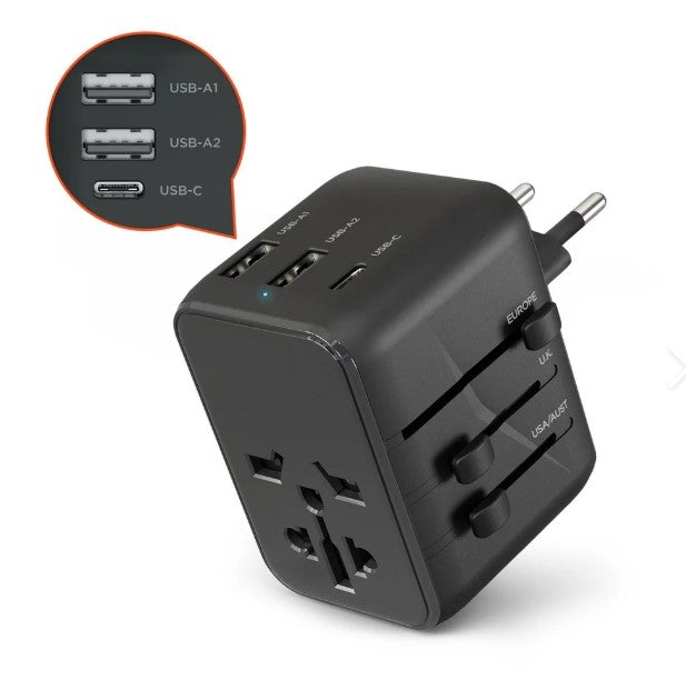 N YORK TRAVEL ADAPTER 15W-محول السفر العالمي 15 واط من أن يورك