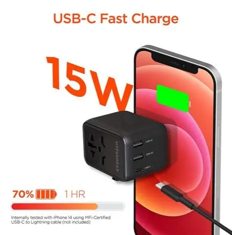 N YORK TRAVEL ADAPTER 15W-محول السفر العالمي 15 واط من أن يورك