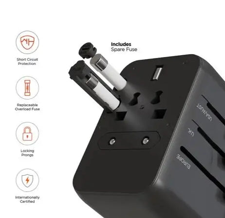 N YORK TRAVEL ADAPTER 15W-محول السفر العالمي 15 واط من أن يورك