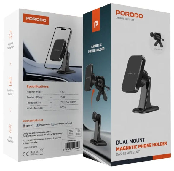 لحامل المغناطيسي ـ Porodo HS35-PORODO MAGNATIC PHONE HOLDER HS35
